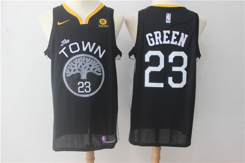 Men Golden State Warriors 23 Green Black Game Nike NBA Jerseys